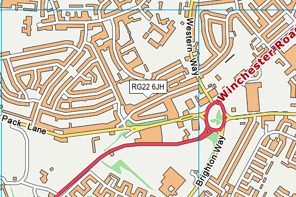 RG22 6JH map - OS VectorMap District (Ordnance Survey)