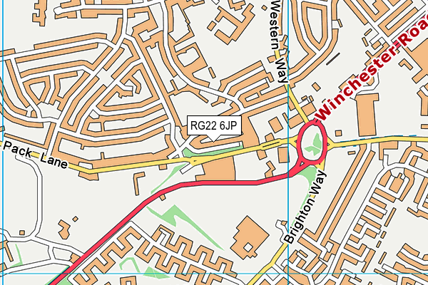 RG22 6JP map - OS VectorMap District (Ordnance Survey)