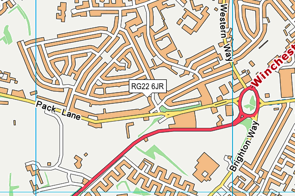 RG22 6JR map - OS VectorMap District (Ordnance Survey)