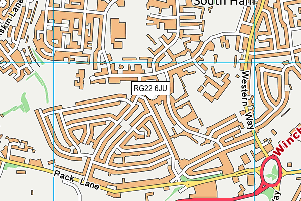 RG22 6JU map - OS VectorMap District (Ordnance Survey)