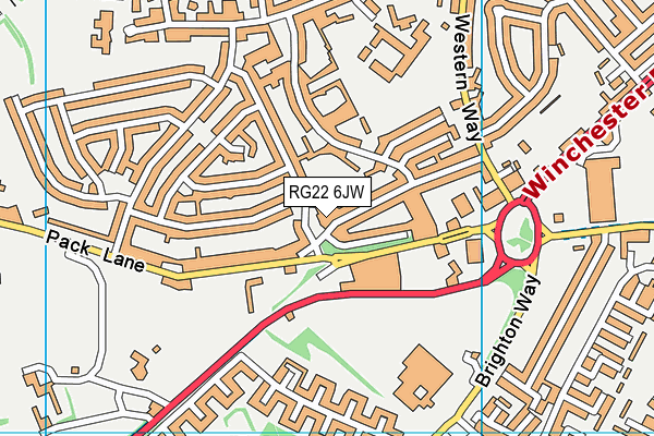 RG22 6JW map - OS VectorMap District (Ordnance Survey)