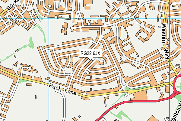 RG22 6JX map - OS VectorMap District (Ordnance Survey)