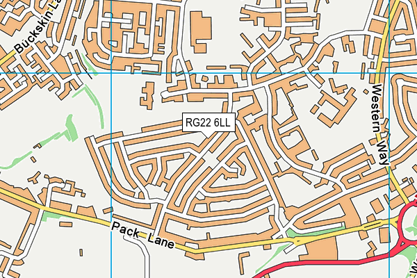 RG22 6LL map - OS VectorMap District (Ordnance Survey)