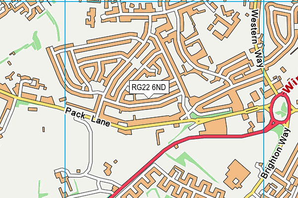 RG22 6ND map - OS VectorMap District (Ordnance Survey)