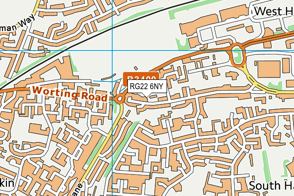 RG22 6NY map - OS VectorMap District (Ordnance Survey)
