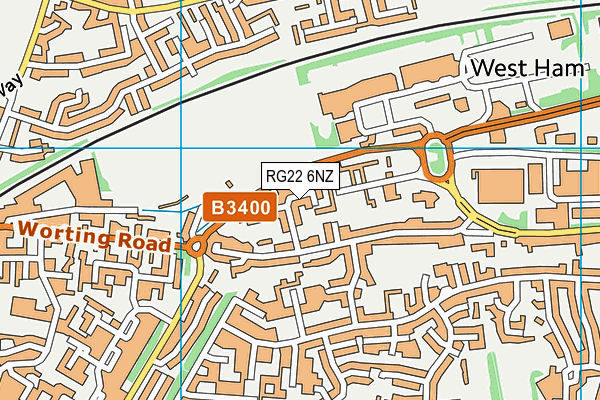 RG22 6NZ map - OS VectorMap District (Ordnance Survey)