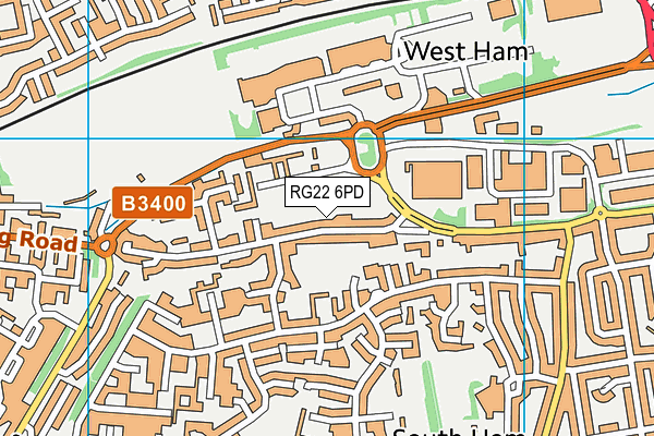 RG22 6PD map - OS VectorMap District (Ordnance Survey)
