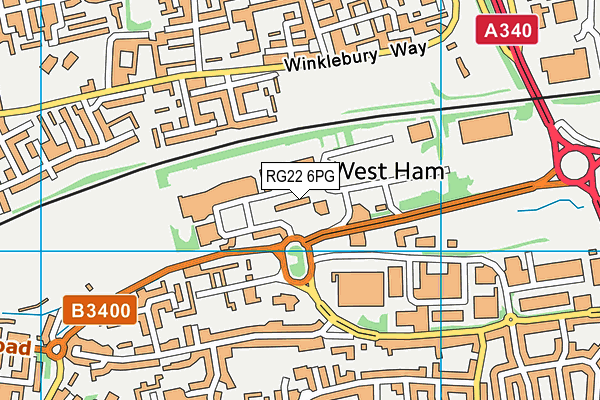 Loddon Vale Indoor Bowling Club map (RG22 6PG) - OS VectorMap District (Ordnance Survey)