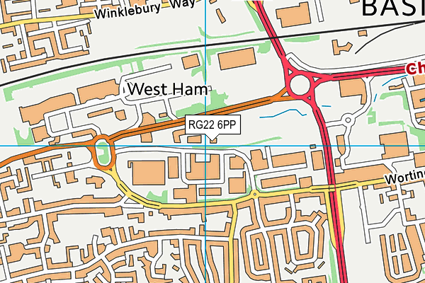 RG22 6PP map - OS VectorMap District (Ordnance Survey)