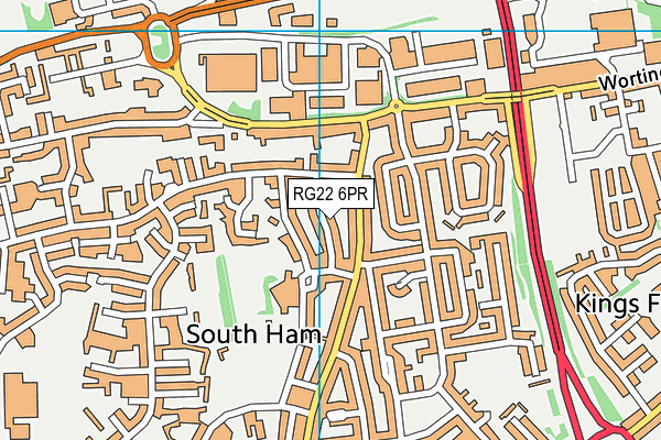 RG22 6PR map - OS VectorMap District (Ordnance Survey)