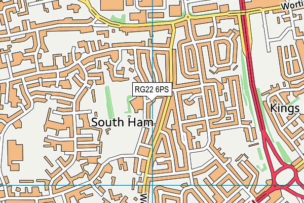 RG22 6PS map - OS VectorMap District (Ordnance Survey)