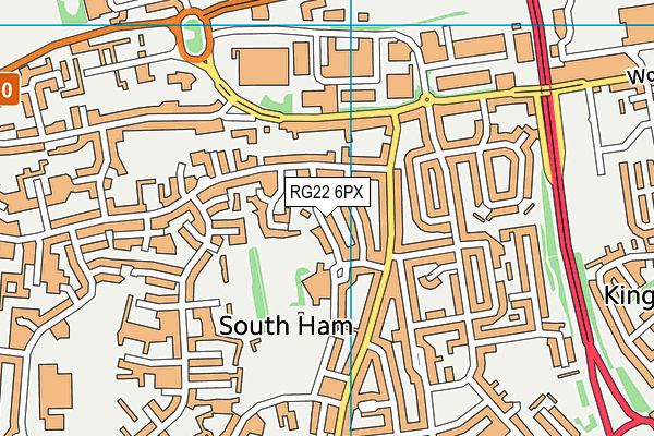 RG22 6PX map - OS VectorMap District (Ordnance Survey)