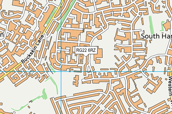 RG22 6RZ map - OS VectorMap District (Ordnance Survey)