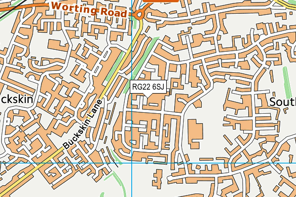 RG22 6SJ map - OS VectorMap District (Ordnance Survey)