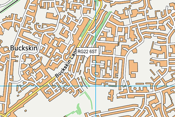 RG22 6ST map - OS VectorMap District (Ordnance Survey)