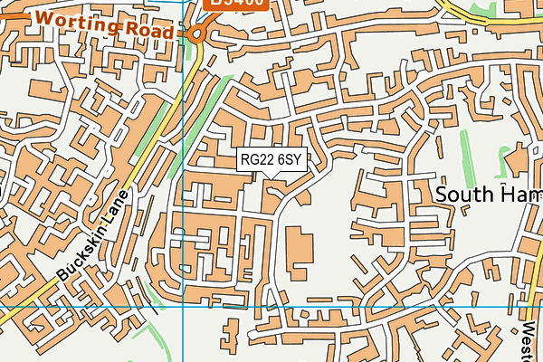 RG22 6SY map - OS VectorMap District (Ordnance Survey)