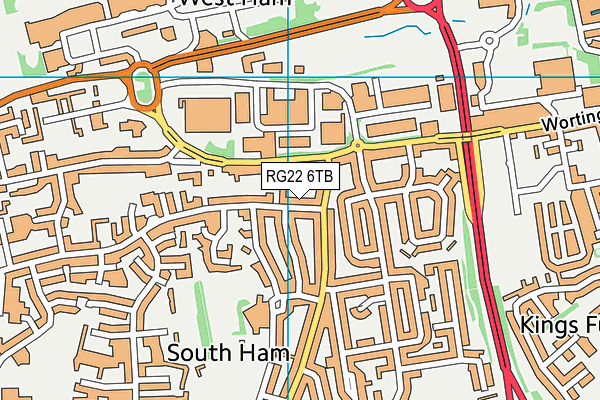 RG22 6TB map - OS VectorMap District (Ordnance Survey)