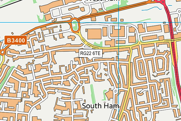 RG22 6TE map - OS VectorMap District (Ordnance Survey)