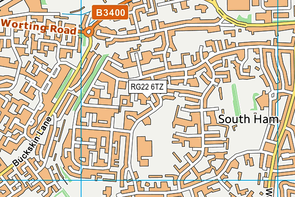 RG22 6TZ map - OS VectorMap District (Ordnance Survey)