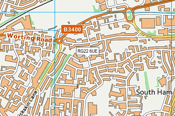 RG22 6UE map - OS VectorMap District (Ordnance Survey)