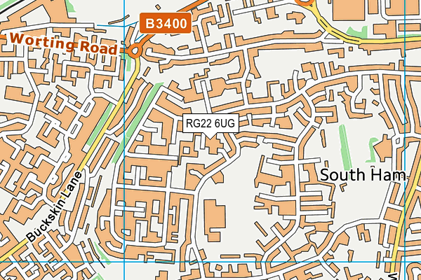 RG22 6UG map - OS VectorMap District (Ordnance Survey)