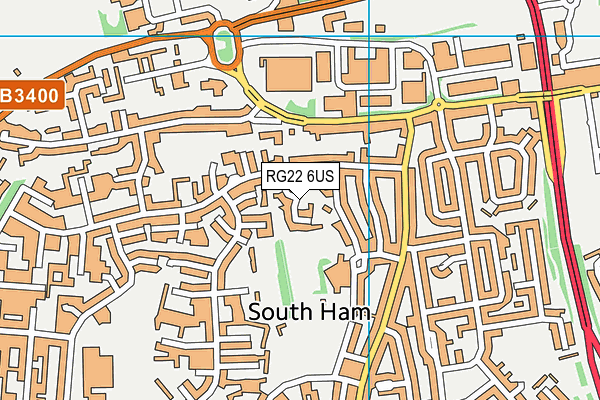 RG22 6US map - OS VectorMap District (Ordnance Survey)
