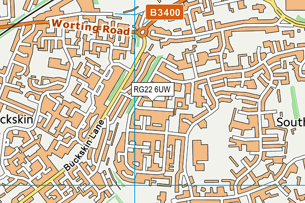 RG22 6UW map - OS VectorMap District (Ordnance Survey)