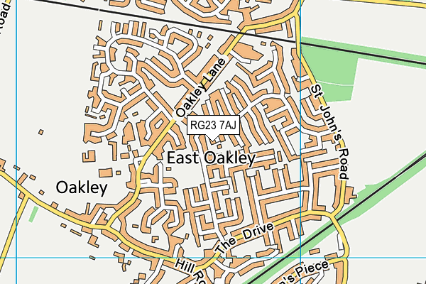 RG23 7AJ map - OS VectorMap District (Ordnance Survey)