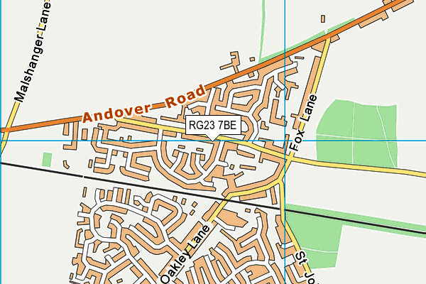 RG23 7BE map - OS VectorMap District (Ordnance Survey)
