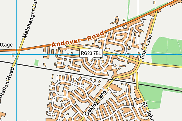 RG23 7BL map - OS VectorMap District (Ordnance Survey)