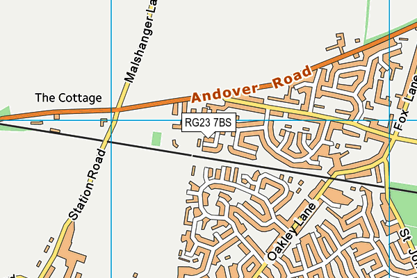 RG23 7BS map - OS VectorMap District (Ordnance Survey)