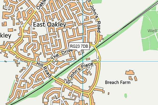 RG23 7DB map - OS VectorMap District (Ordnance Survey)