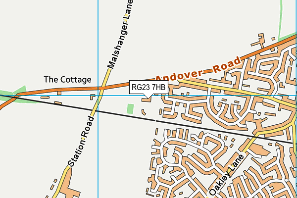 RG23 7HB map - OS VectorMap District (Ordnance Survey)