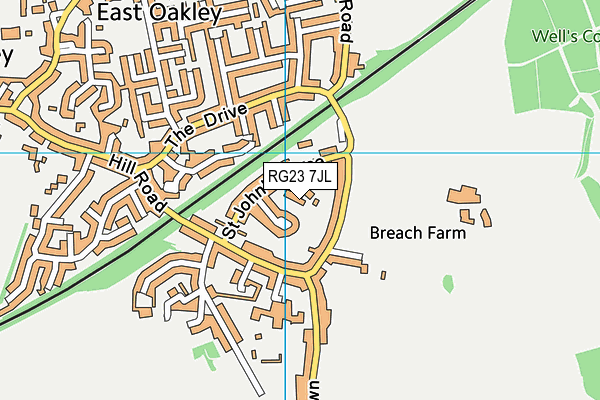 RG23 7JL map - OS VectorMap District (Ordnance Survey)