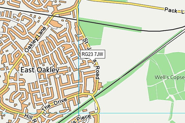 RG23 7JW map - OS VectorMap District (Ordnance Survey)