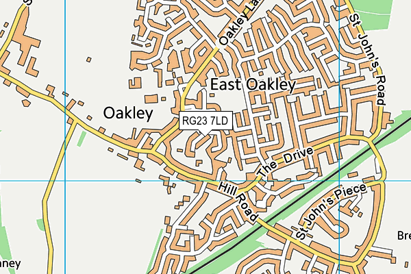 RG23 7LD map - OS VectorMap District (Ordnance Survey)
