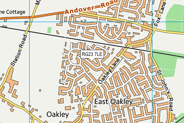 RG23 7LE map - OS VectorMap District (Ordnance Survey)