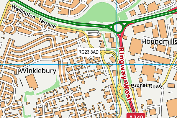 RG23 8AD map - OS VectorMap District (Ordnance Survey)