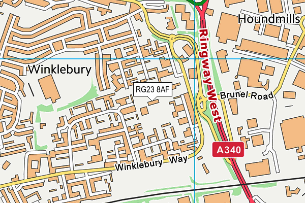 Winklebury Junior School map (RG23 8AF) - OS VectorMap District (Ordnance Survey)