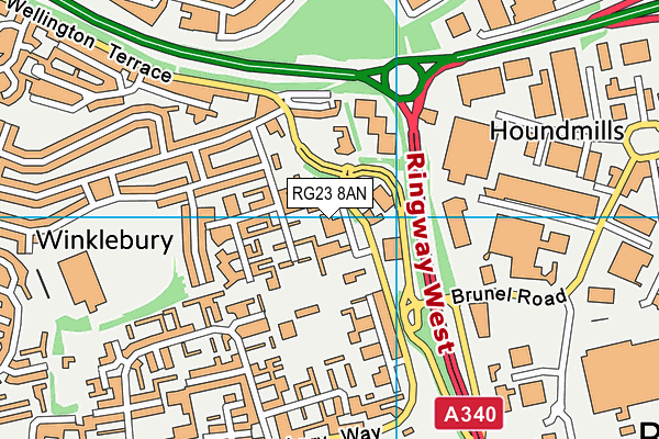 RG23 8AN map - OS VectorMap District (Ordnance Survey)