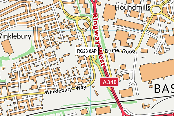 RG23 8AP map - OS VectorMap District (Ordnance Survey)