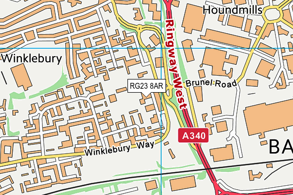 RG23 8AR map - OS VectorMap District (Ordnance Survey)