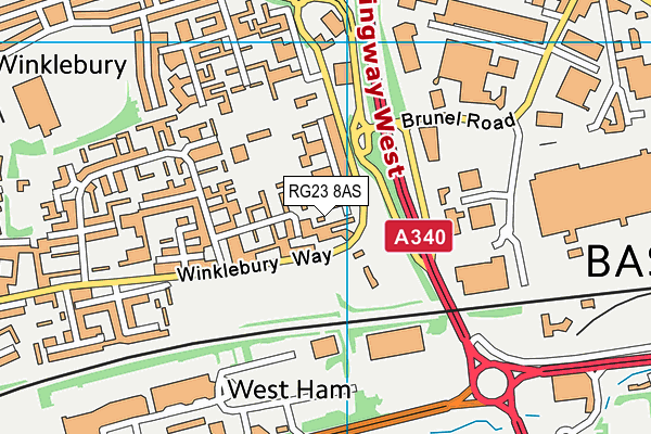 RG23 8AS map - OS VectorMap District (Ordnance Survey)