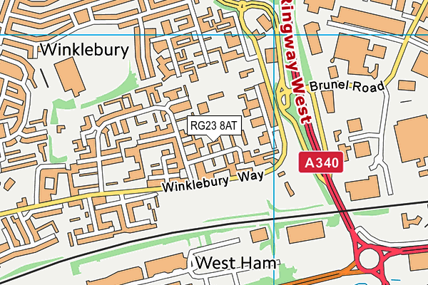 RG23 8AT map - OS VectorMap District (Ordnance Survey)