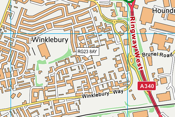 RG23 8AY map - OS VectorMap District (Ordnance Survey)