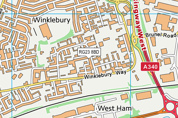 RG23 8BD map - OS VectorMap District (Ordnance Survey)