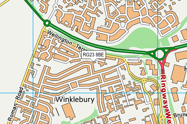 RG23 8BE map - OS VectorMap District (Ordnance Survey)