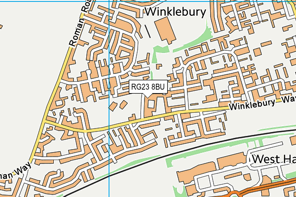RG23 8BU map - OS VectorMap District (Ordnance Survey)