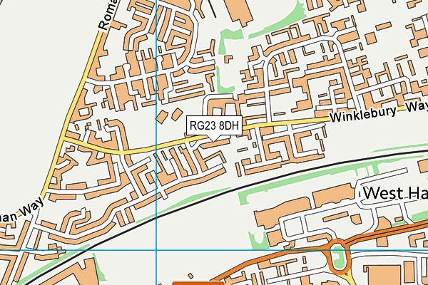 RG23 8DH map - OS VectorMap District (Ordnance Survey)