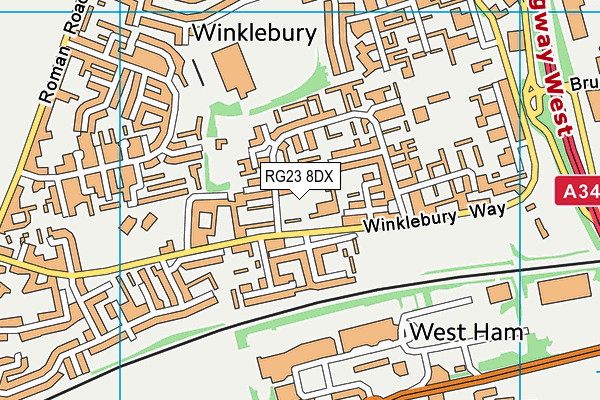 RG23 8DX map - OS VectorMap District (Ordnance Survey)